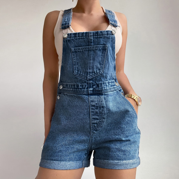 EVE Denim Suspenders Romper GDAM-219001