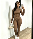 EVE Tight Long Sleeve Micro Flare Pants 2 Piece Set(With Headscarf) TK-6356