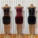 EVE PU Leather Wrap Chest Tie Up Top 2 Piece Skirt Set GMYU-11382
