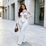 EVE Mesh Patchwork Long Sleeve Jumpsuit GMYU-9262