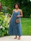 EVE Plus Size Raw Edge Sling Denim Long Dress GYLN-6290