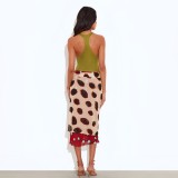 EVE Irregular Polka Dot Print Long Skirt GYME-K6J11415A
