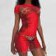 EVE See Through Print Short Sleeve Mini Dress XEF-K6D15964A