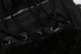 EVE Fur-patchwork Skinny Zipper Vest GZJQ-K6B15282A