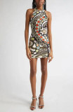 EVE Sexy Print Sleeveless Backless Mini Dress GFCF-1467