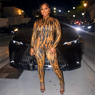 EVE Long Sleeve Print Backless Jumpsuit GDSF-D26JP305