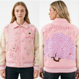 EVE Double Layer Threaded  Print Contrast Color Jackets YNSF-8038