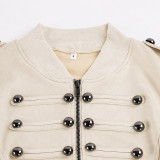 EVE Suede Double-breasted Short Coats GPKJ-MR51036