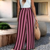 EVE Plus Size Stripe Printed Casual Wide Leg Pants QXLB-XRB-8DYRGN