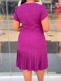 EVE Pleated Bow Invisible Zipper Midi Dress GYLY-11299