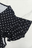 EVE Polka Dot Printed V Neck Maxi Dress GYLY-10903