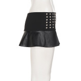 EVE Rivet Leather Short Skirt GPKJ-MR50304