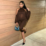 EVE Solid Color Off Shoulder Three Piece Set GDSF-C26ST343