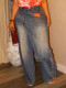 EVE Plus Size Irregular Patchwork Washed Jeans GYLN-1888