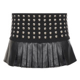 EVE Rivet Leather Short Skirt GPKJ-MR50304
