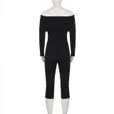 EVE One Shoulder Long Sleeve Knits Jumpsuit GPKJ-MR50928