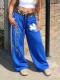 EVE Leopard Patchwork Letter Embroidery Pants GYLN-3005