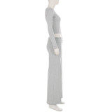 EVE Long Sleeve Solid Color Loungewear Two Piece Pants Set GPKJ-MR51734