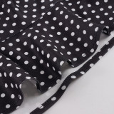 EVE Polka Dot Print Lace Patchwork Sling Maxi Dress GPKJ-MR51282