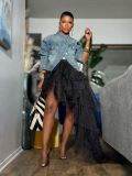 EVE Long Sleeve Washed Denim Coat GYLN-1936