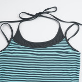 EVE Stripe Sling Tank Top Wide Leg Pants Suit GPKJ-MR51055