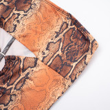 EVE Snake Print Hollow Out Tube Top Jumpsuit MXBF-Q26JP175