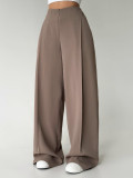 EVE Press Pleated Solid Color Loose Trousers SH-391659