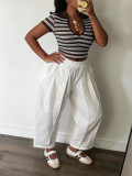 EVE Solid Color Pleated Casual Loose Pants SH-391656