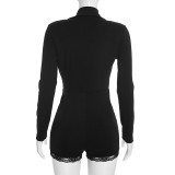 EVE Deep V Neck Long Sleeve Romper GDSF-D26RP317