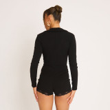 EVE Deep V Neck Long Sleeve Romper GDSF-D26RP317