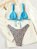 EVE Print Color Block Bikinis Two Piece Swimsuit CASF-6843