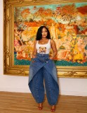 EVE Fashion Loose Denim Wide Leg Pants SH-391594