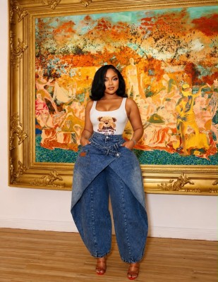 EVE Fashion Loose Denim Wide Leg Pants SH-391594