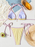 EVE Color Block Backless Bikinis Swimwear Suit CASF-6844