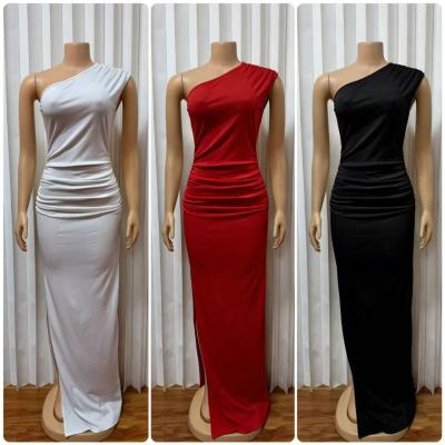 EVE Single Shoulder Sleeveless Split Maxi Dress GADE-9438