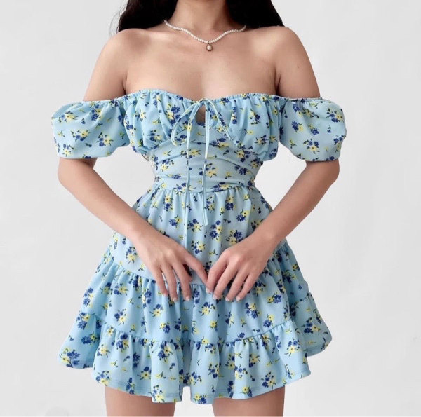 EVE Off Shoulder Backless Ruffles MinI Dress GADE-2939