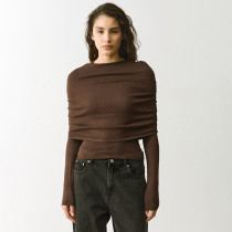 EVE Fashion Solid Color Shawl Tops GSBW-Q26TP190