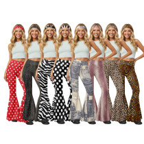 EVE Casual Printed Micro Flare Pants(With Headscarf) QXLB-XRB-IENTL0
