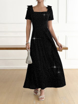 EVE Rhinestone Sparkling Bow Midi Dress GYLY-10967