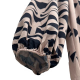 EVE Plus Size Print Long Sleeve Maxi Dress QMZF-1877