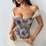 EVE Sexy Printed Wrap Chest Tank Tops GPBY-8499B
