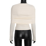 EVE Fashion Solid Color Shawl Tops GSBW-Q26TP190