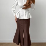 EVE Solid Color Split Mid-skirts GPBY-8546