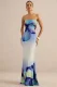 EVE Sexy Printed Off Shoulder Maxi Dress MZ-26021