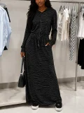EVE Long Sleeve Zipper Hooded Coats Long Skirt Suit HNIF-SR011