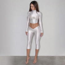 EVE Solid Color Long Sleeve Two Piece Pants Set MXBF-Y26ST326