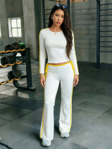 EVE Stripe Patchwork Long Sleeve Pants Sport Suit YWXS-K26L2940
