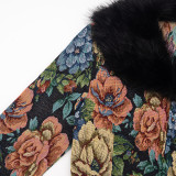 EVE Vintage Floral Jacquard Patchwork Coat GDSF-Q26TP222