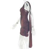EVE Solid Color Single Shoulder Tube Top Dress GJYO-JD305769