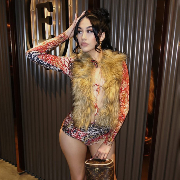 EVE Fur Neck Patchwork Hollow Out Short Suit MXBF-Y26ST302
